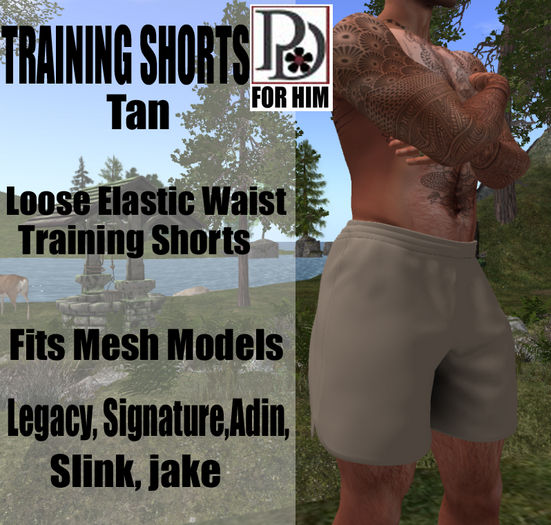 !PD-MensTraining shorts-Tan