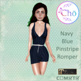 :Cho: Blue Pin Stripe Romper - Maitreya HUD