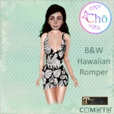 :Cho: B&W Hawaiian Leaf Romper  HUD