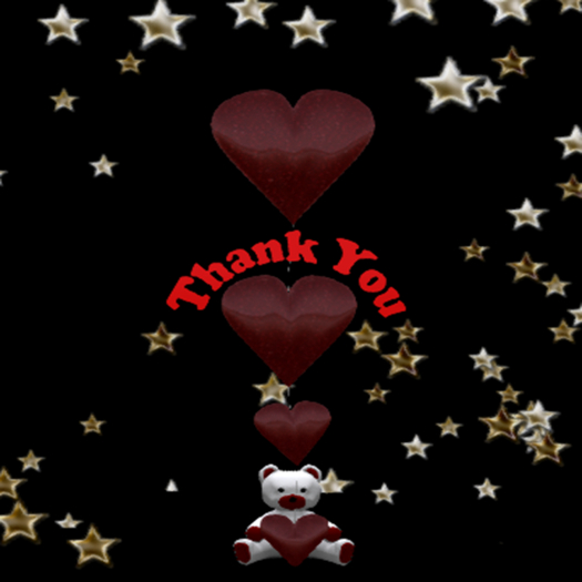 Countertop Thank You Teddy Bear Balloons Red