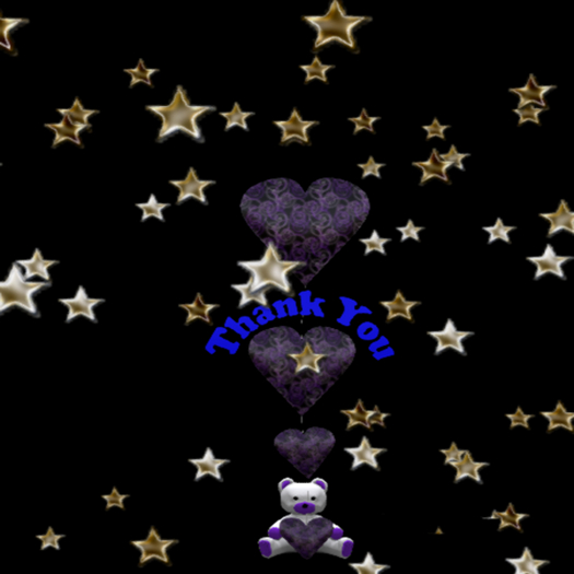 Countertop Thank You Teddy Bear Balloons Purple