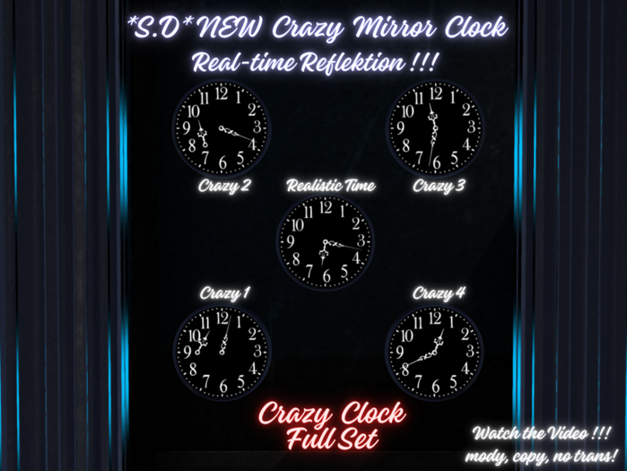 *S.D* NEW Crazy Clock Mirror FULL SET, /Reflection/copy,mod