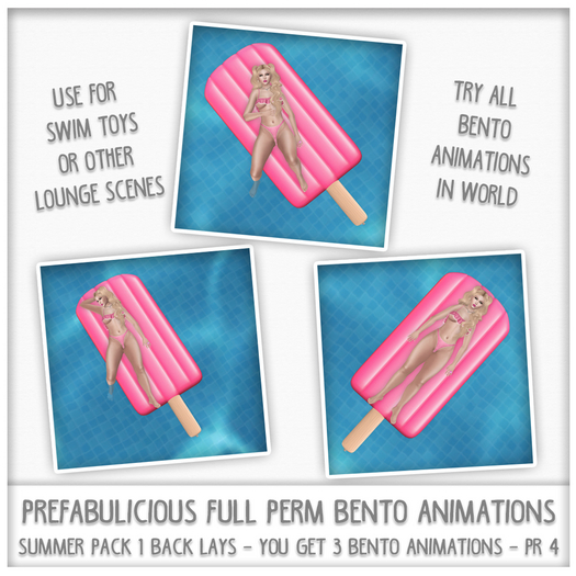Prefabulicious Full Perm - Pool Float - Deck - Summer Pack 1 - Single Animations 