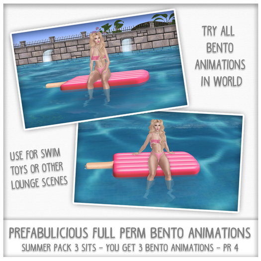 Prefabulicious Full Perm - Pool Float - Deck - Summer Pack 3  - Single Animations 