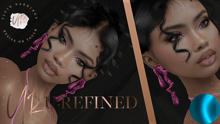 {U:Refined} Fluid Drop Earrings [Blue]