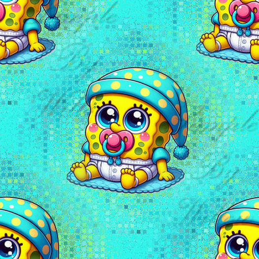 Baby Sponge Bob Teal Texture