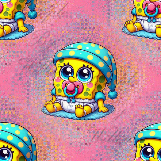 Baby Sponge Bob Pink Texture