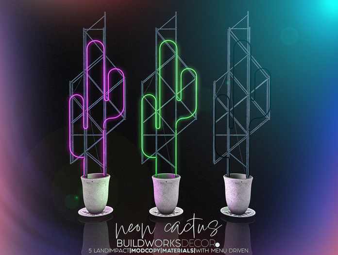 buildworksdecor ~ Neon Cactus Ver.2 / Boxed