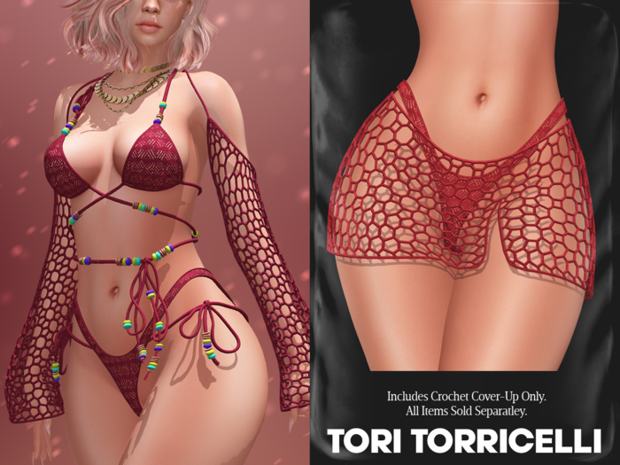 TORI TORRICELLI // Anya Crochet CoverUp // Red