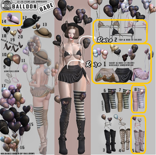 [Since1975] Balloon Babe reborn pink clothes+rares