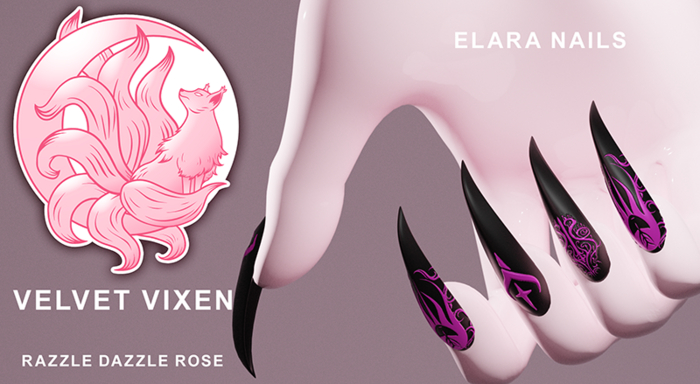 ~Vixen~ Elara Nails - Razzle Dazzle Rose (eBody)