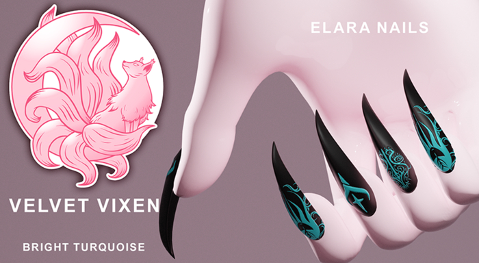 ~Vixen~ Elara Nails - Bright Turquoise (eBody)
