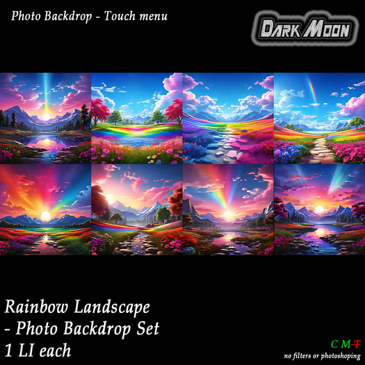 Dark Moon - rainbow landscape Backdrop