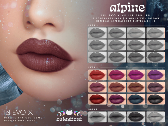 [Celesticat] Alpine HD Lip Applier Pk 2