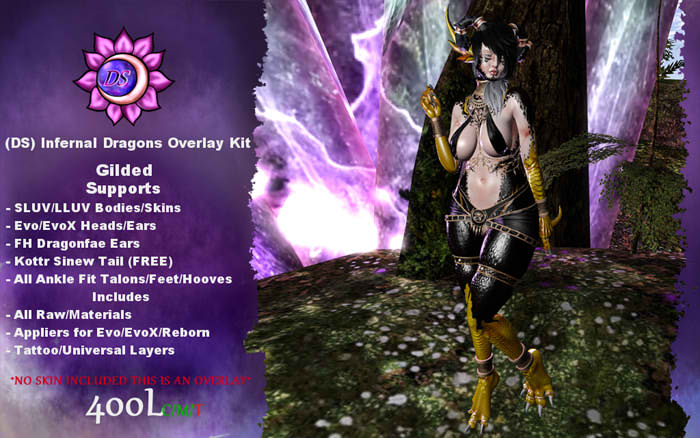 (DS) Infernal Dragons Overlay Kit (Gilded)