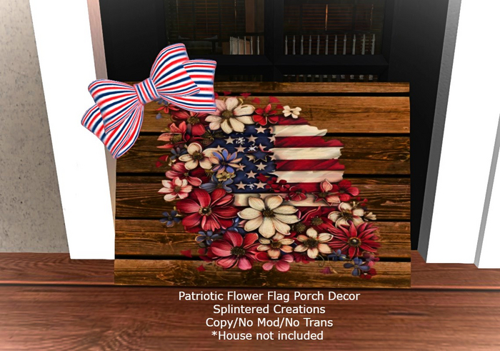 Patriotic Flower Flag Porch Decor
