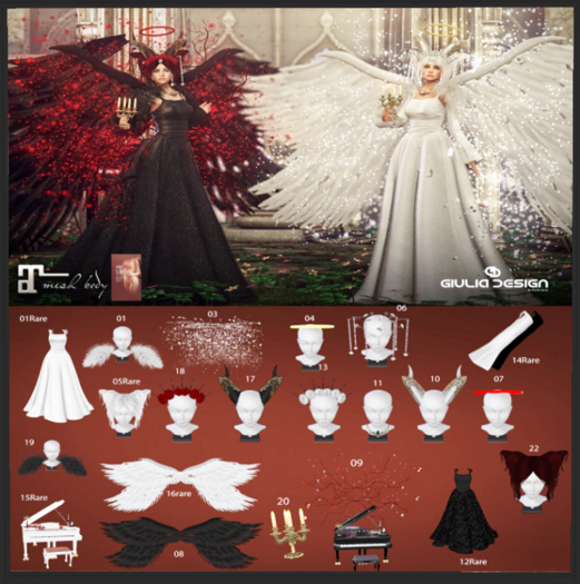 18 Headpiece red[GIULIADESIGN] -Black and White Angel-