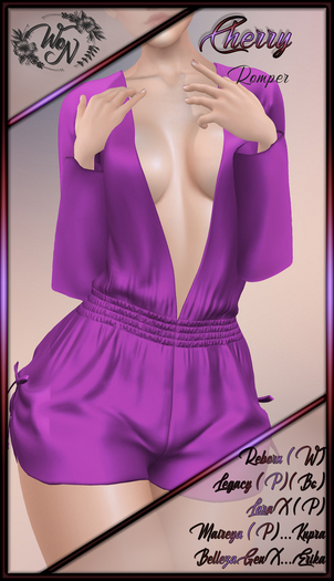 .:WoN:.Cherry romper violet