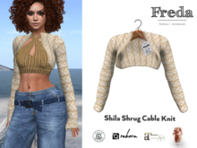 "Freda" Shila Shrug Cable Knit Ecru, Little Knitted Bolero Jacket wide enough to be worn with tight tops and dresses