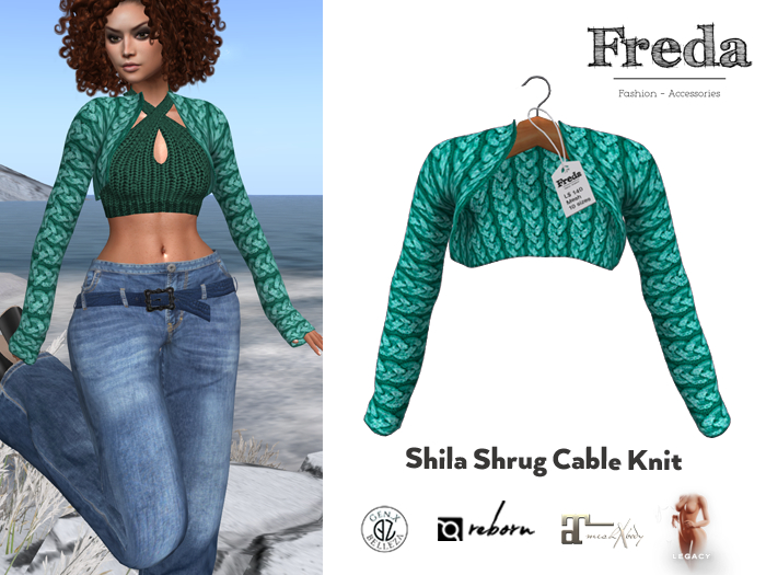 "Freda" Shila Shrug Cable Knit Mint Green Little Knitted Bolero Jacket wide enough to be worn with tight tops + dresses