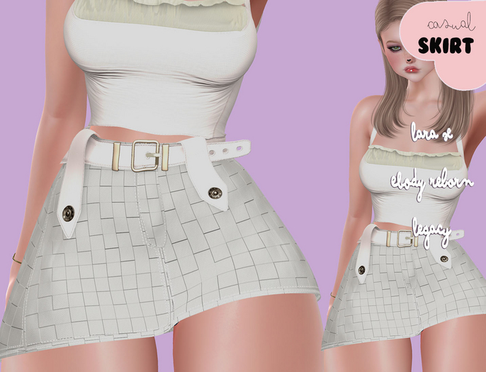 Akikazu Fashion - Casual - Skirt White