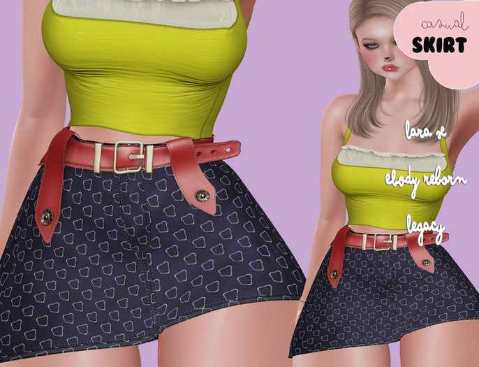 Akikazu Fashion - Casual - Skirt Dark Blue