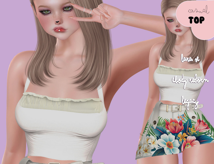 Akikazu Fashion - Casual - Top White