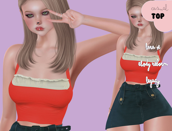 Akikazu Fashion - Casual - Top Red