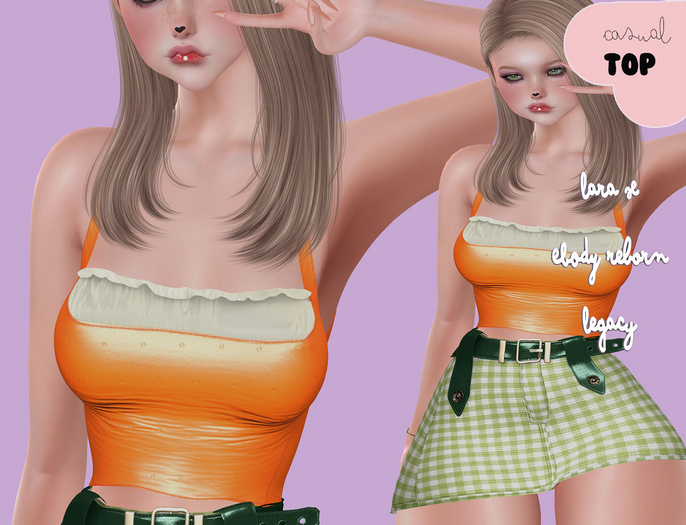 Akikazu Fashion - Casual - Top Orange