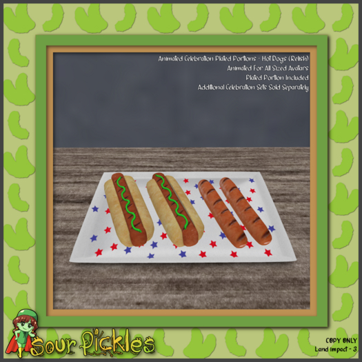 [SP] Celebration Set - Plated Hotdogs Relish
