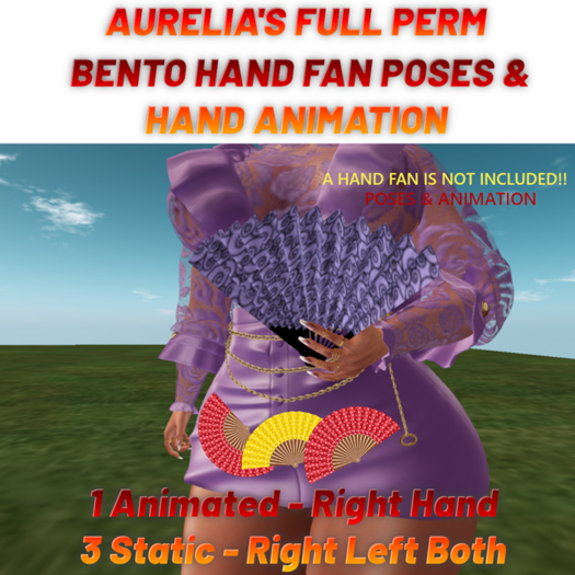 Aurelia's Full Perm Bento Hand Fan Animation & Poses