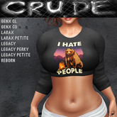 I hate people (bear) Women's Crop (WCC)  <Wear Me>