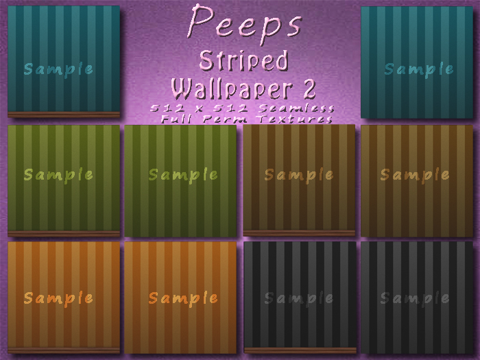 Second Life Marketplace - Peeps Textures Striped Wallpaper 2