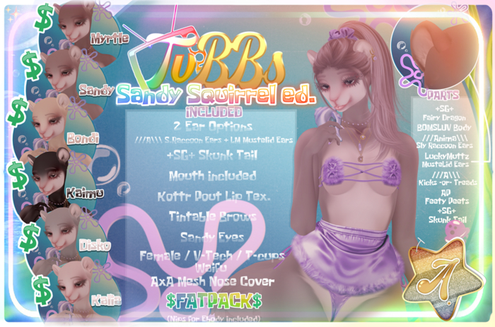 [A] TvBBs ☆ Sandy Squirrel Collection ☆ (+SG+ Fairy Dragon Squirrel Mod Fatpack)(6 Colors!)