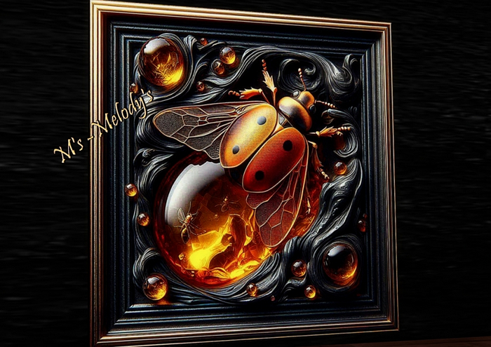 M's - Bas-relief - "Amber Ladybug"