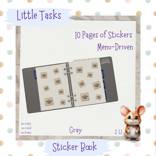 Little Tasks ~ Sticker Book Grey
