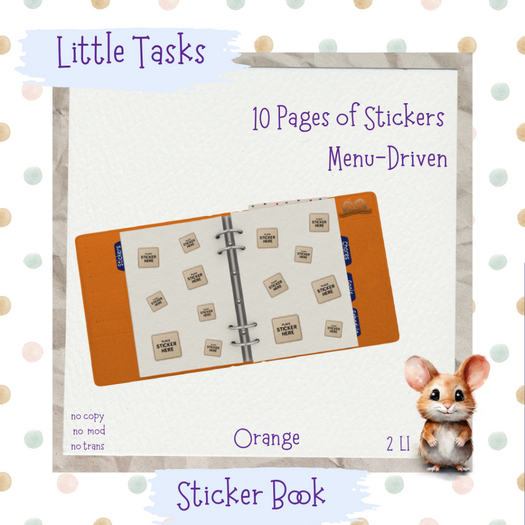 Little Tasks ~ Sticker Book Orange