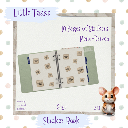 Little Tasks ~ Sticker Book Sage