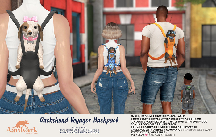 Aardvark : Dachshund Voyager Backpack -  FATPACK 