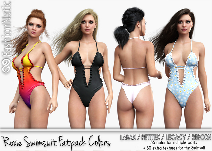 Swimsuit Roxie Fatpack Colors - LaraX, PetiteX, Legacy, Reborn - FashionNatic