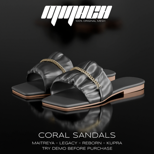 MINACH - Coral Sandals - Black