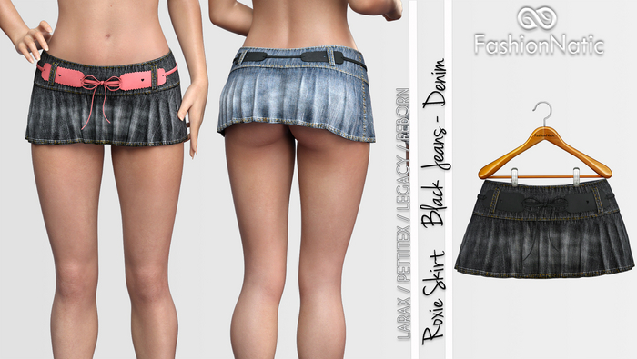 Skirt Roxie Black  Denim - Jeans - LaraX, PetiteX, Legacy, Reborn - FashionNatic