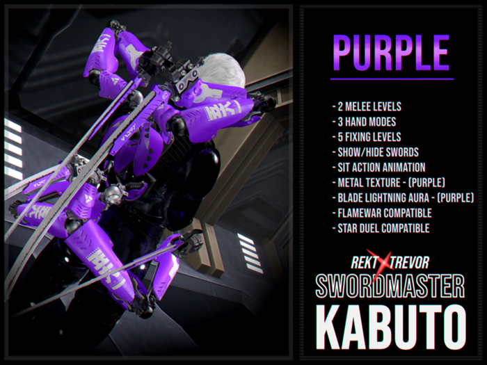 Second Life Marketplace - [REKT x TREVOR] - SWORDMASTER KABUTO - (PURPLE)