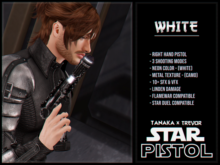 [TANAKA x TREVOR] - STAR PISTOL CAMO - (WHITE) - [RIGHT]