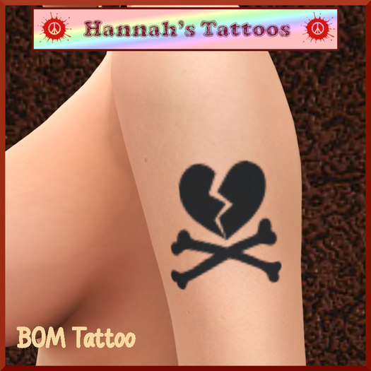 Broken Heart Crossbones Arm