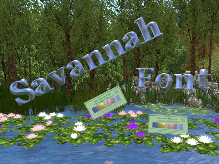 Savannah Font Character Rezzer with 8 PBR Metalic Material Options