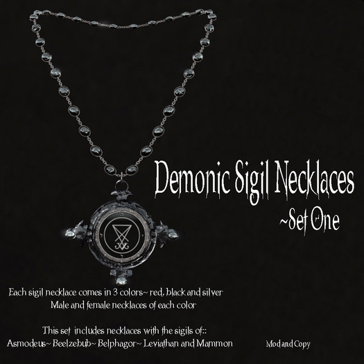 Demonic Sigil Necklaces S.1 