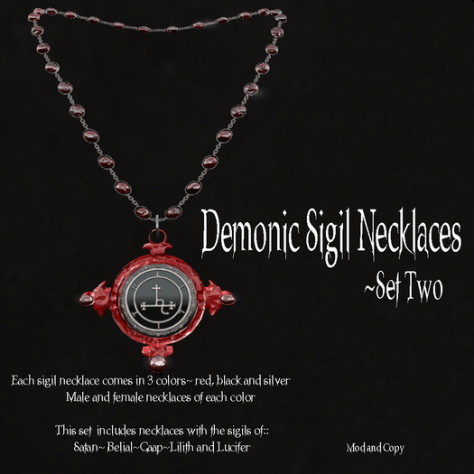 Demonic Sigil Necklaces S.2 