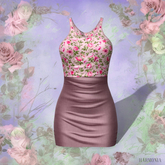 Beige Spring Flowers Dress LaraX