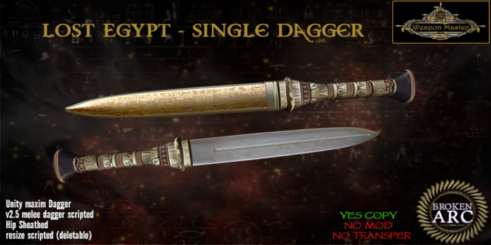 Lost Egypt Dagger - Single (Unity Maxim v2.5 Boxed)